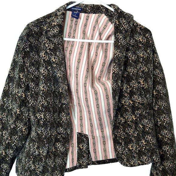 Gap Vintage Y2K Corduroy Blazer Jacket Women 8 Medium Suit Coat Brown Black Work - Picture 6 of 16